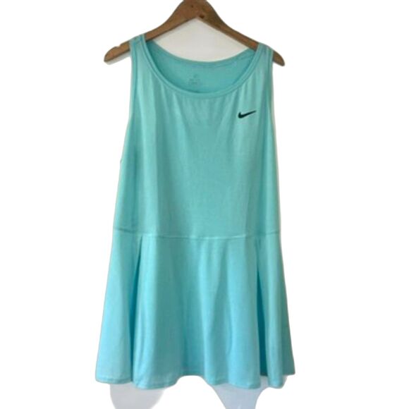 Nike Dri-Fit Court Advantage Tennis Dress Size 1X Plus Light Blue Mini - Picture 5 of 12